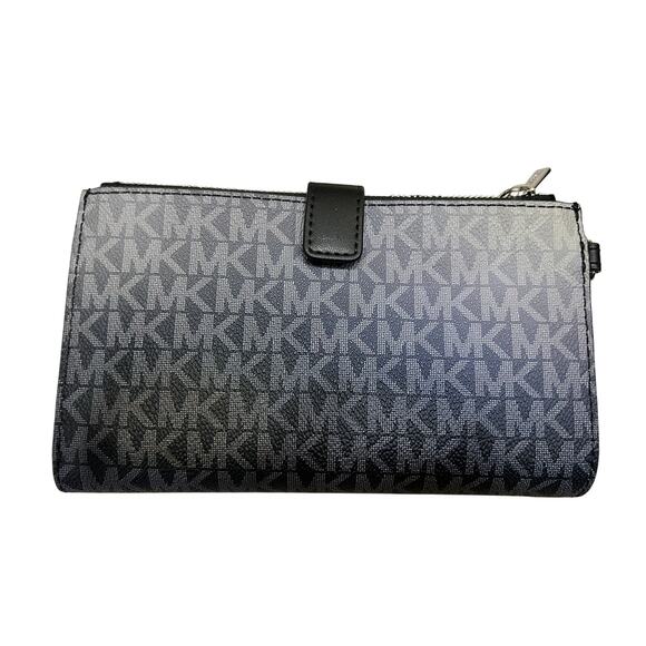 Michael Kors Jet Set large double zip wristlet wallet black - Picture 2 of 8